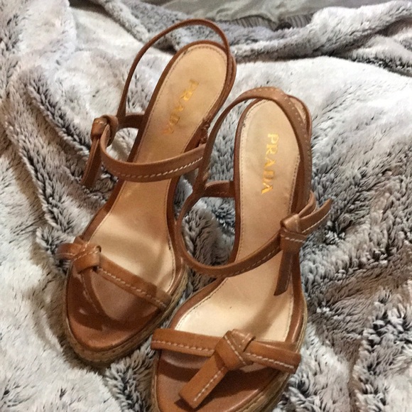 Prada Shoes - Prada Tan Heels